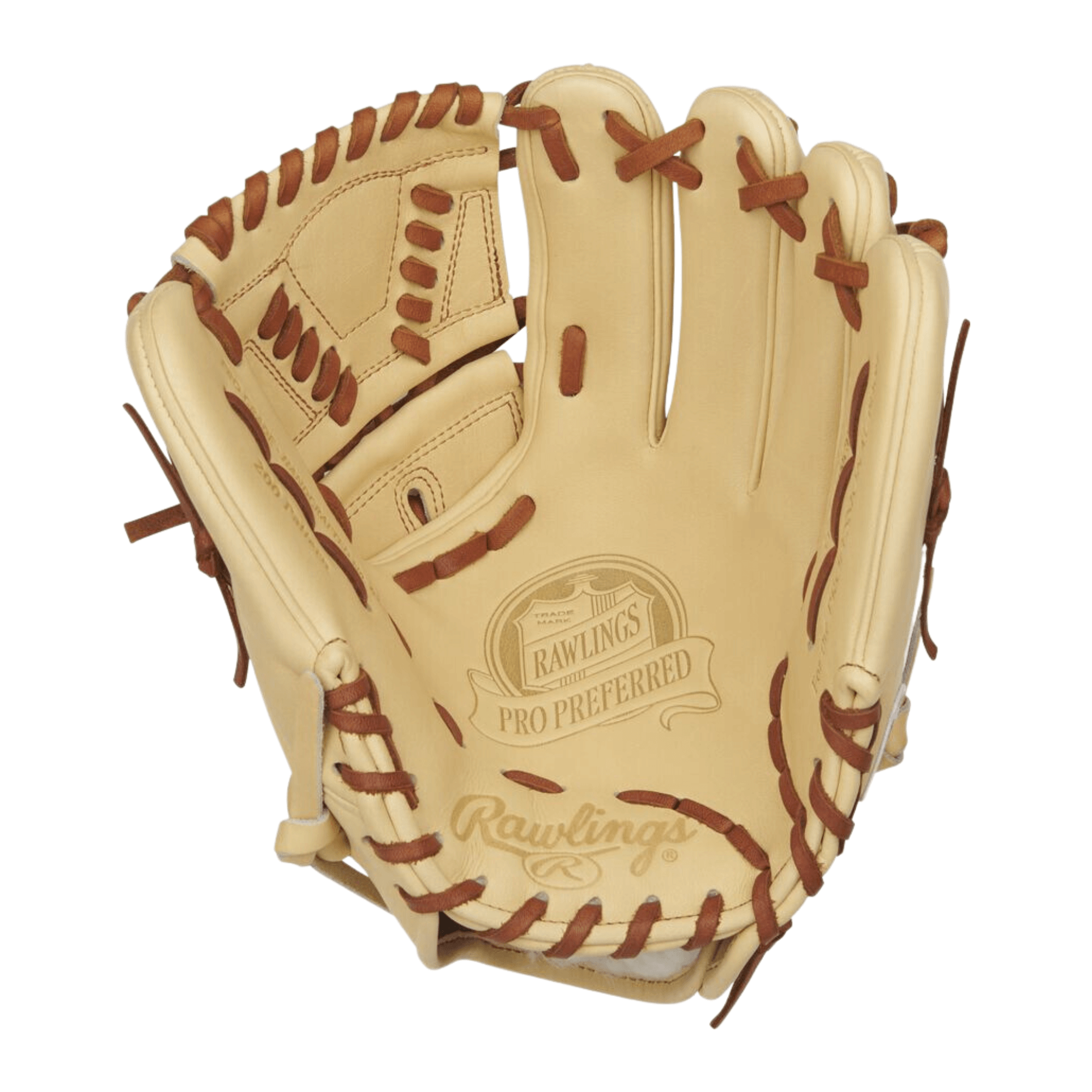 Rawlings Pro Preferred Infield/Pitchers Glove RHT 11.75, camel and brown color with large pocket