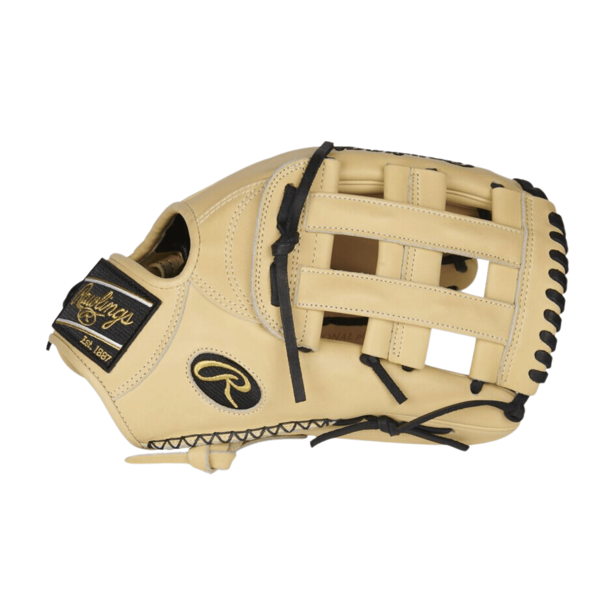 Rawlings Pro Preferred 12.75-inch outfield glove with Speed Shell back and full-grain kip leather.