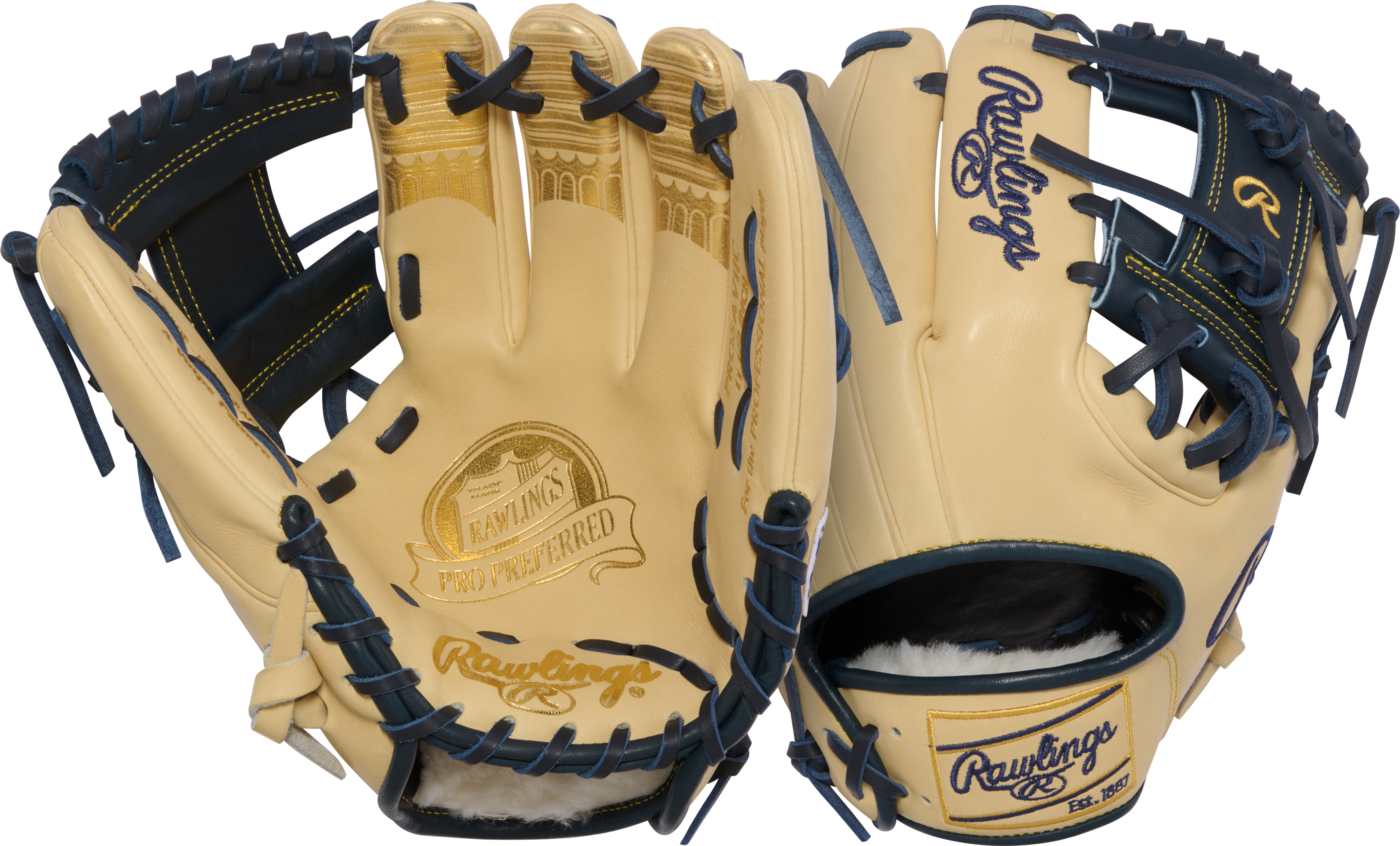 Rawlings Pro Preferred Infield Glove 11.5 Inch Baseball Glove - Front and Back View Comparison