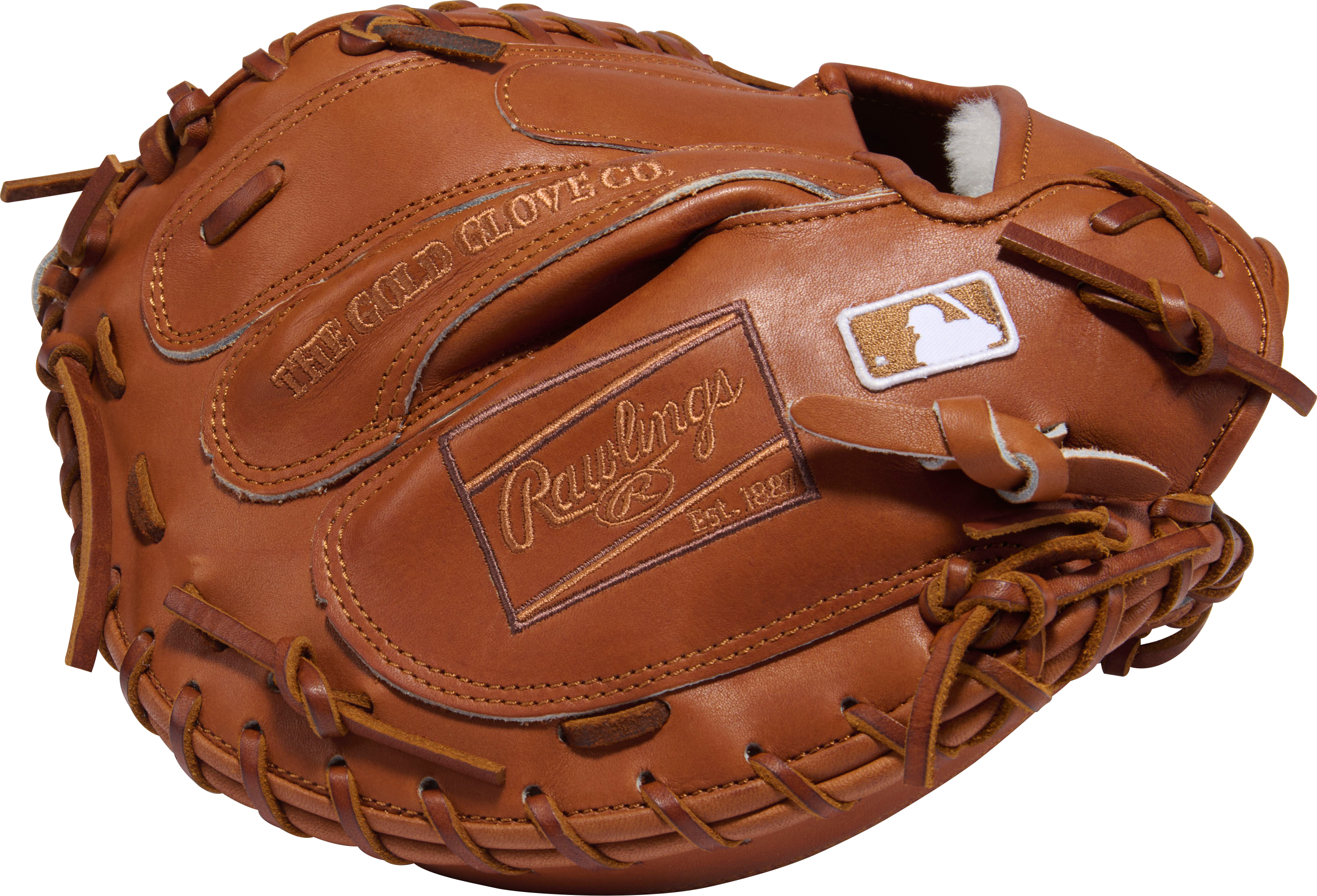 Rawlings Pro Preferred 33 Inch Catcher's Mitt - back view with MLB patch