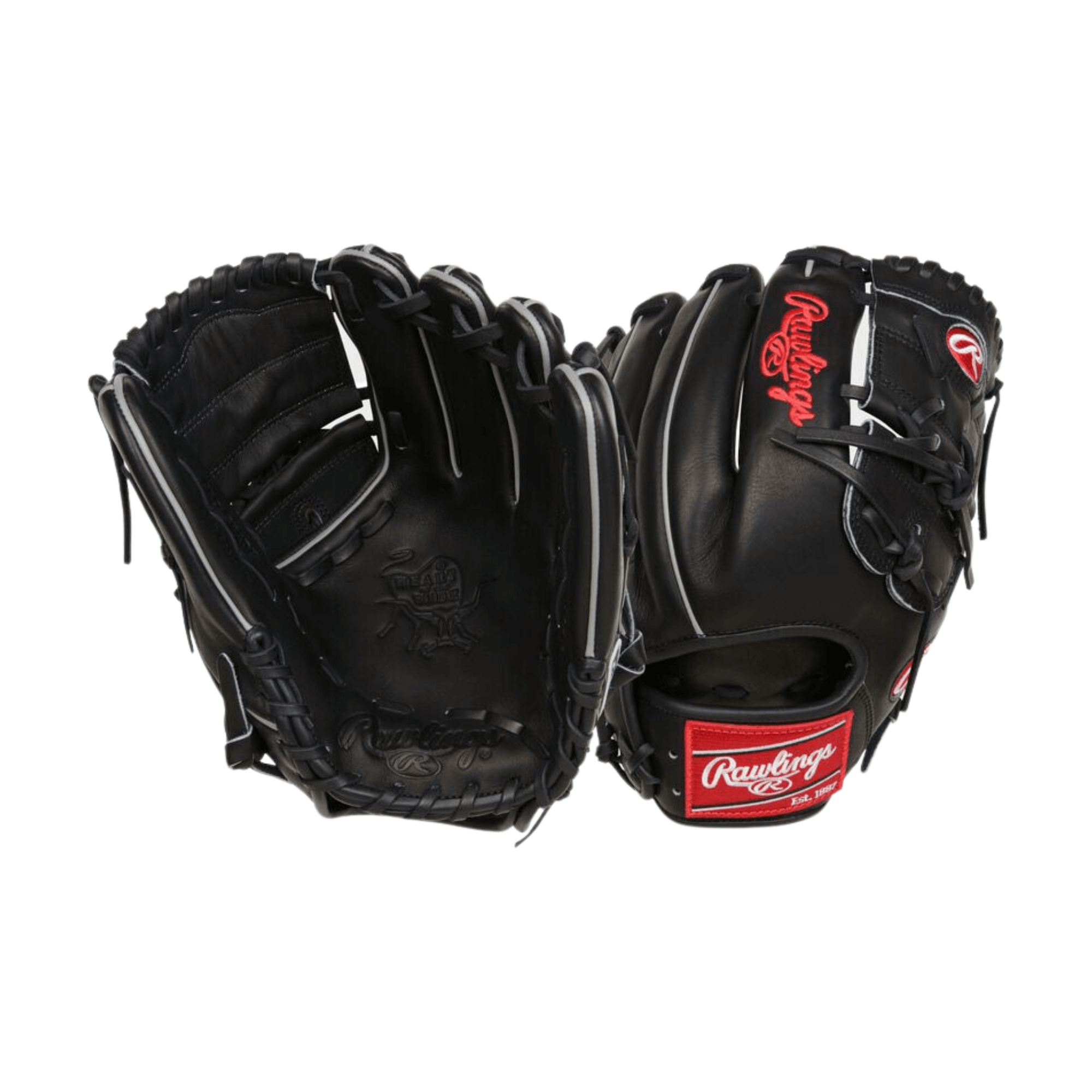 Rawlings Heart Of The Hide 12" RHT baseball glove in black, featuring traditional design and solid web for optimal performance.