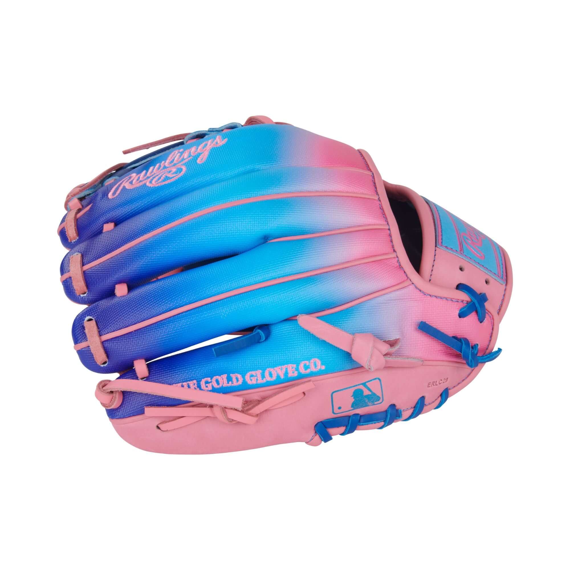 Detailed look at Rawlings Fun Burst Glove finger pattern.