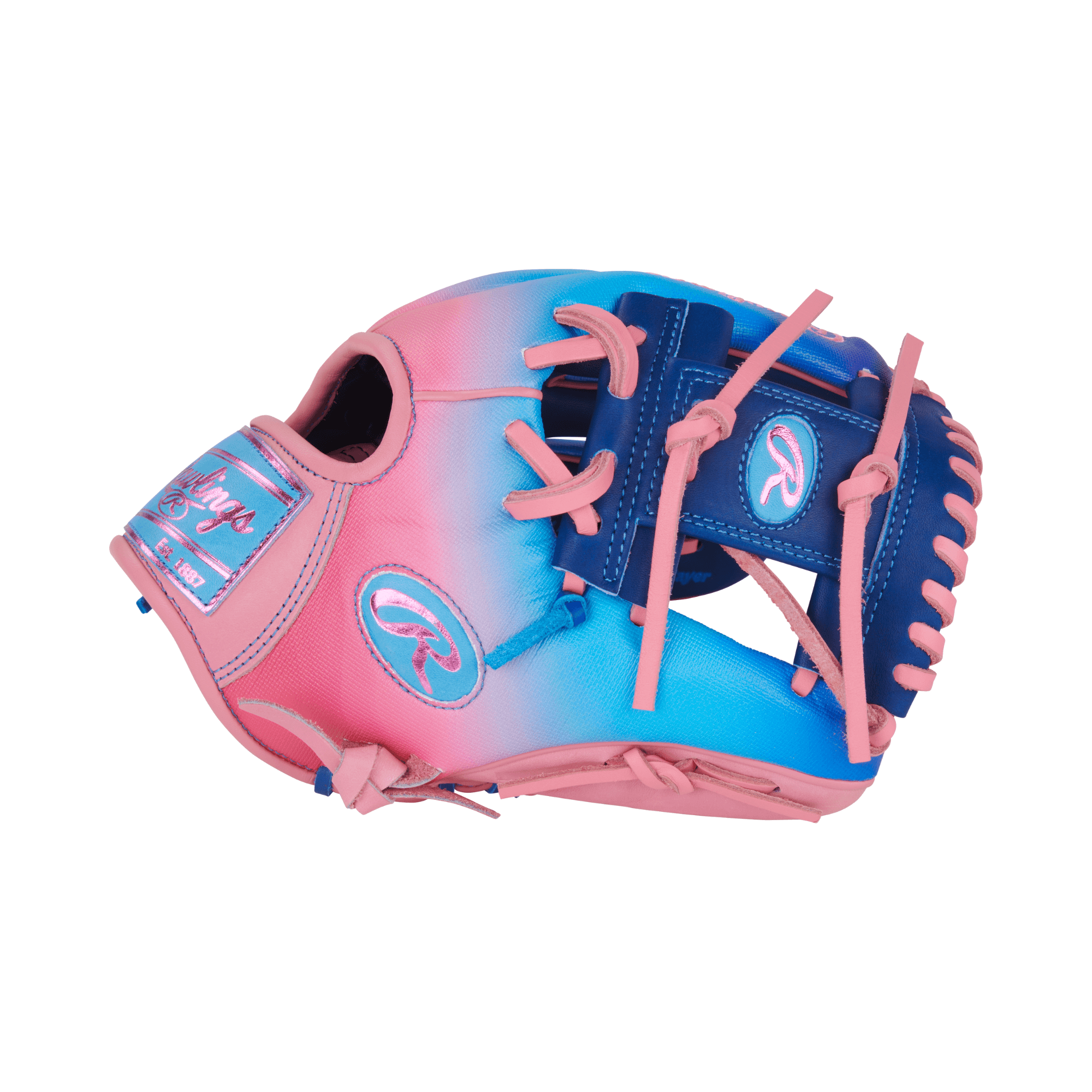 Rawlings Fun Burst Glove thumb area showing design and construction detail.