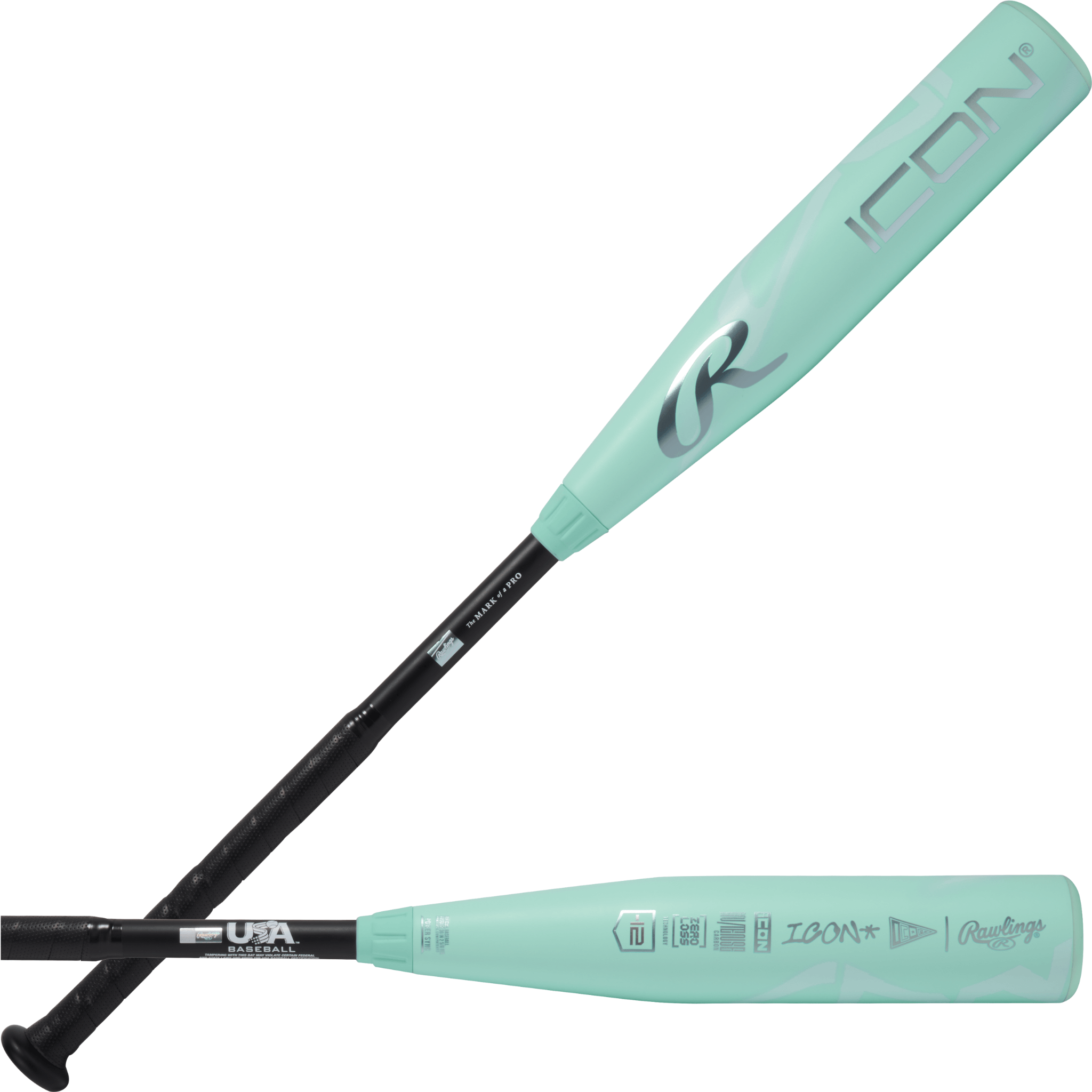 2026 Rawlings Icon -12 USA Baseball Bat shown in full front and back view with bold graphics and 2-piece composite design