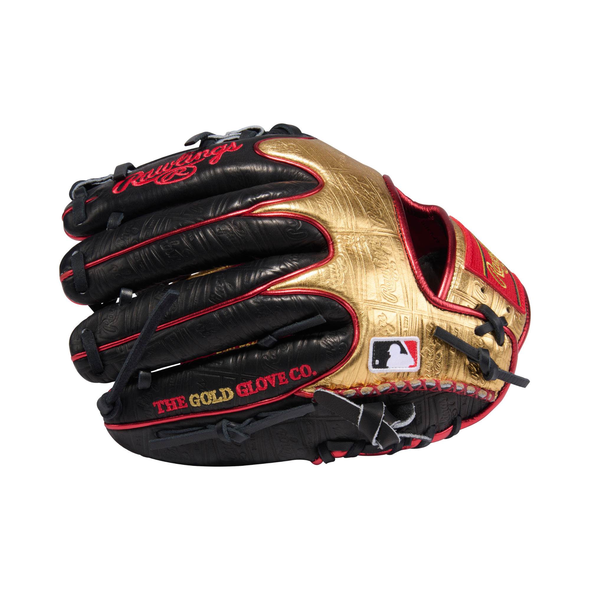 Rawlings Gold Glove Club PRO-GOLDYX Baseball Glove June 2026 with black and gold design, 10th Anniversary edition, 11.5 inches.