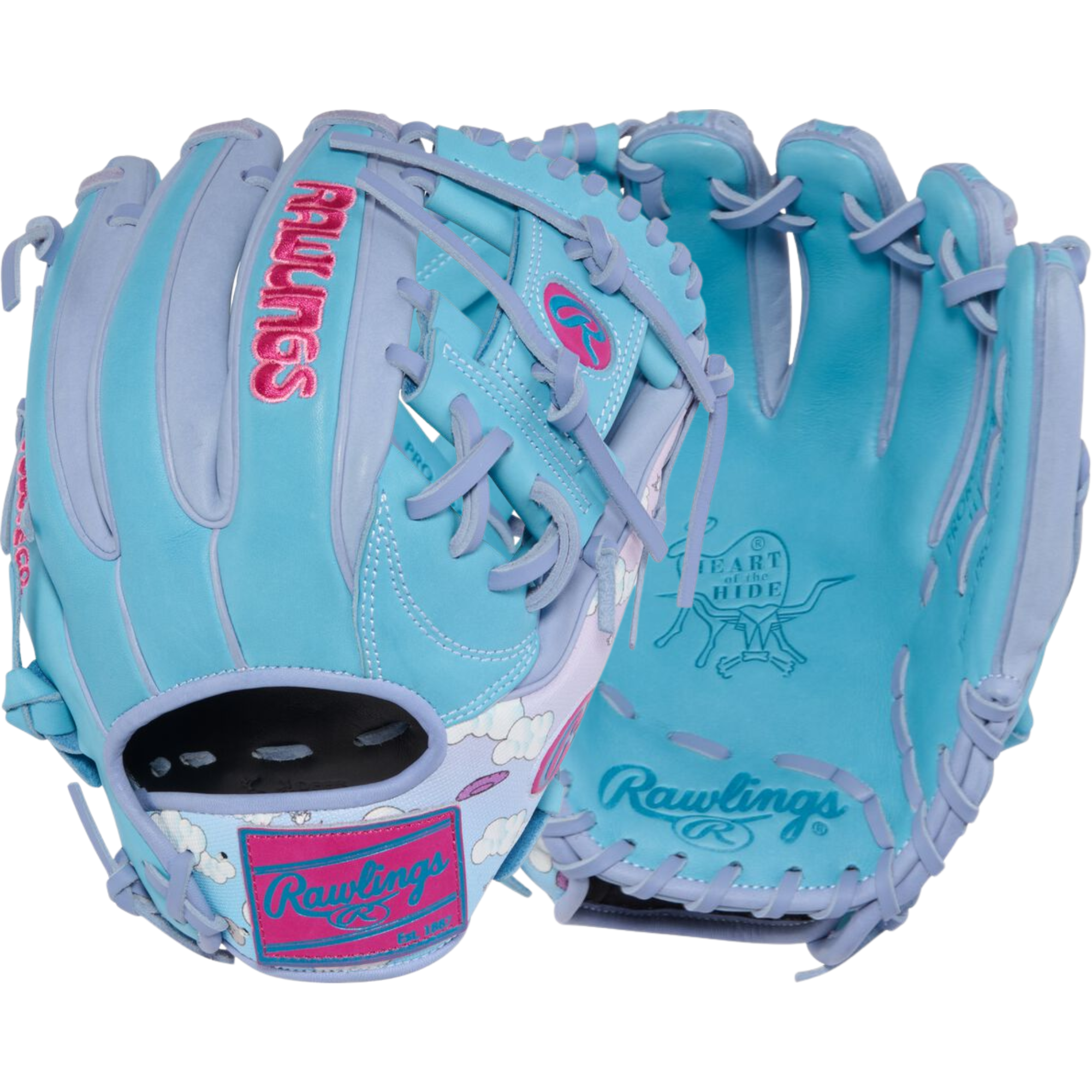 Rawlings Icon Fest 11.5-Inch Infield Glove back and front comparison showing Pro I web and R2G design