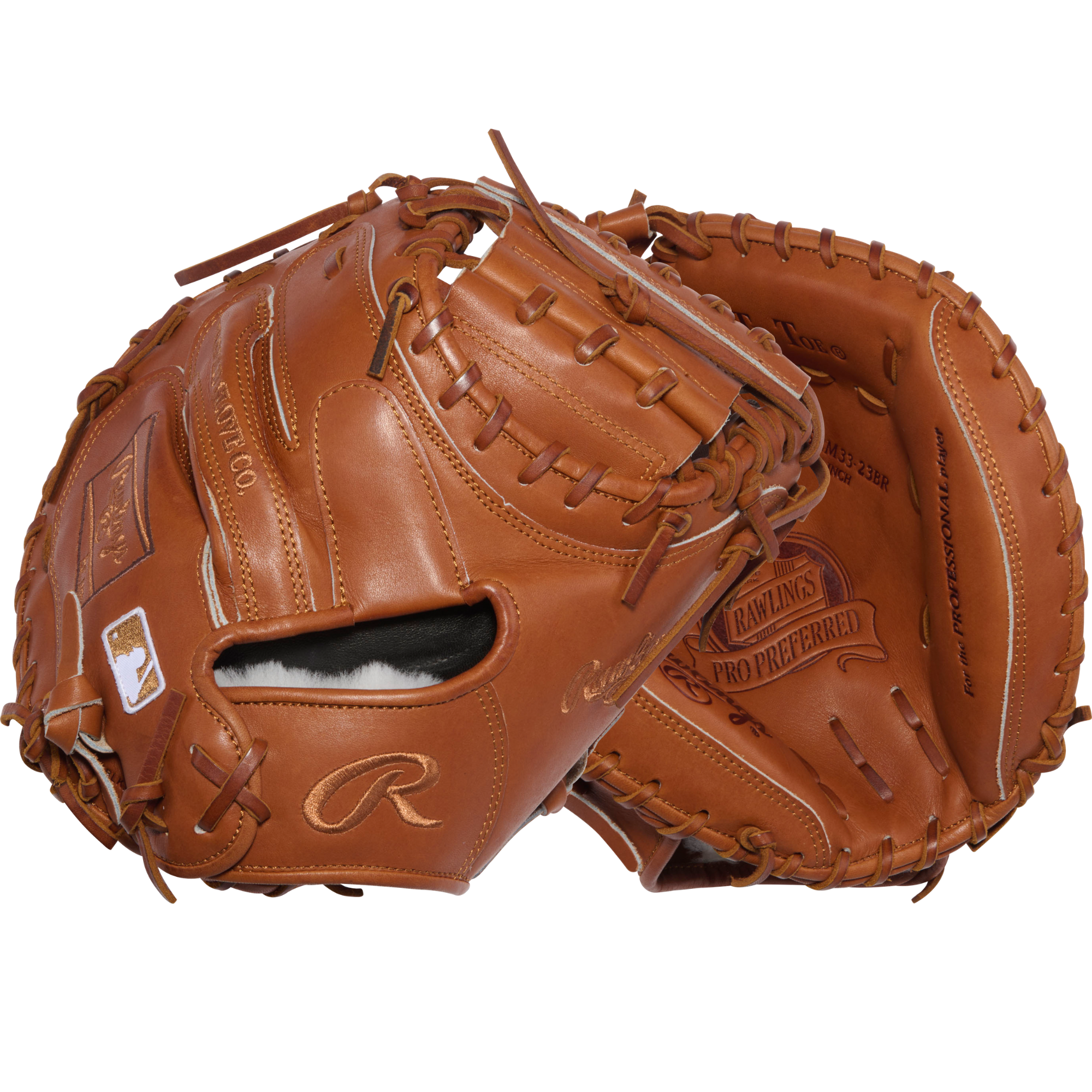 Rawlings Pro Preferred 33 Inch Catcher's Mitt - full mitt front and back