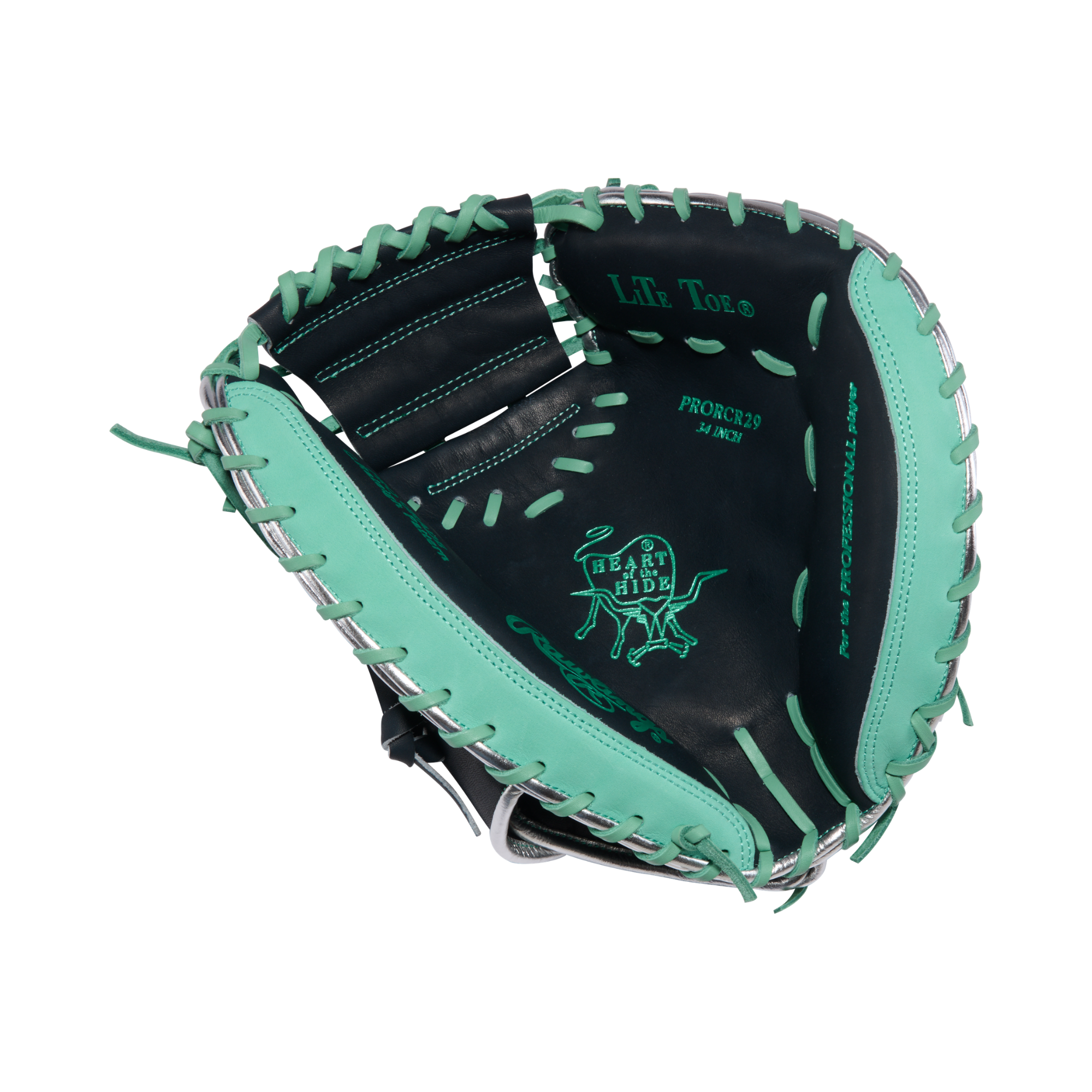 Rawlings Heart of the Hide Catcher's Mitt 34 Inch Baseball Mitt - Palm Front Pocket View