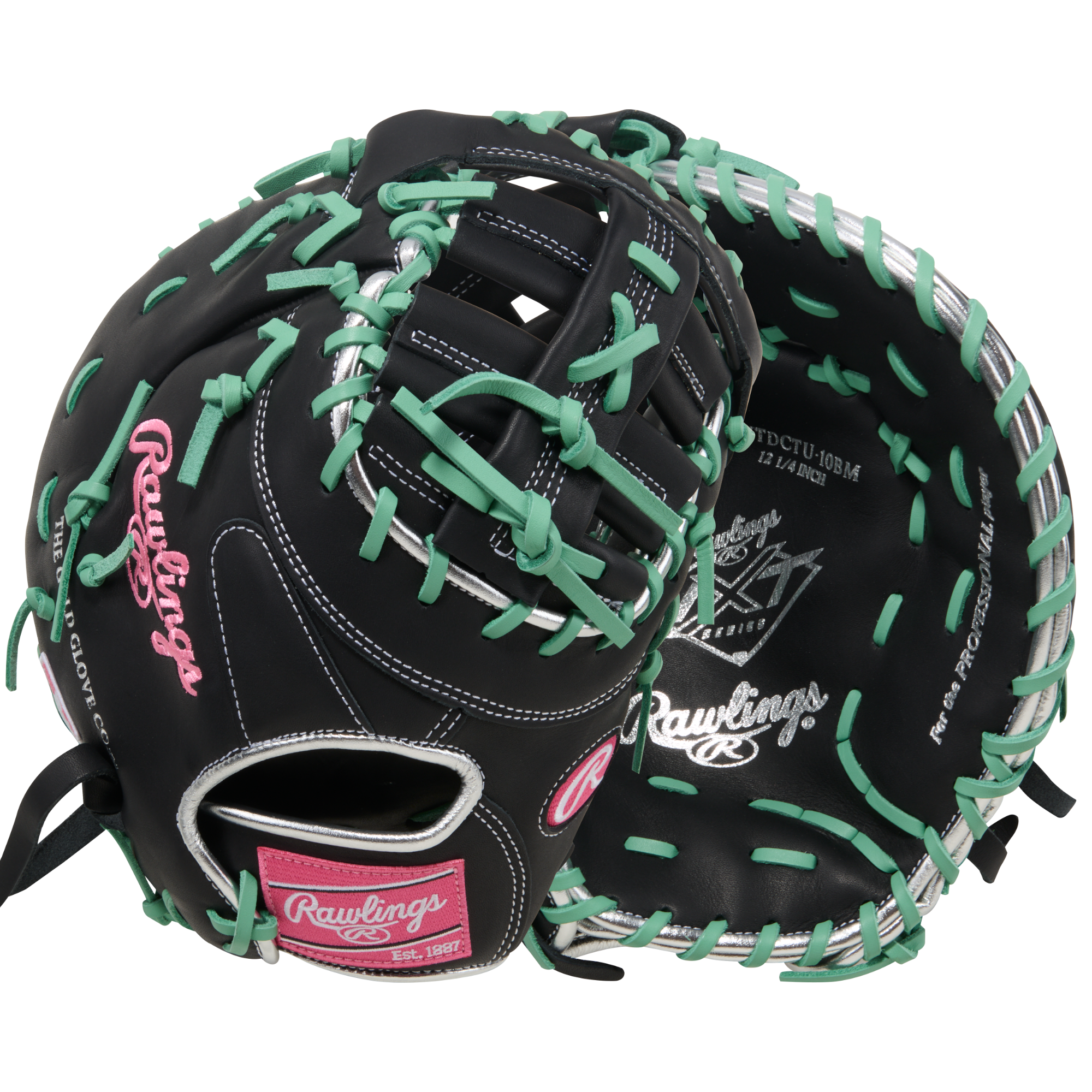 Rawlings NXT Series First Base Mitt 12.5 Inch Baseball Glove - Back and Front View Comparison