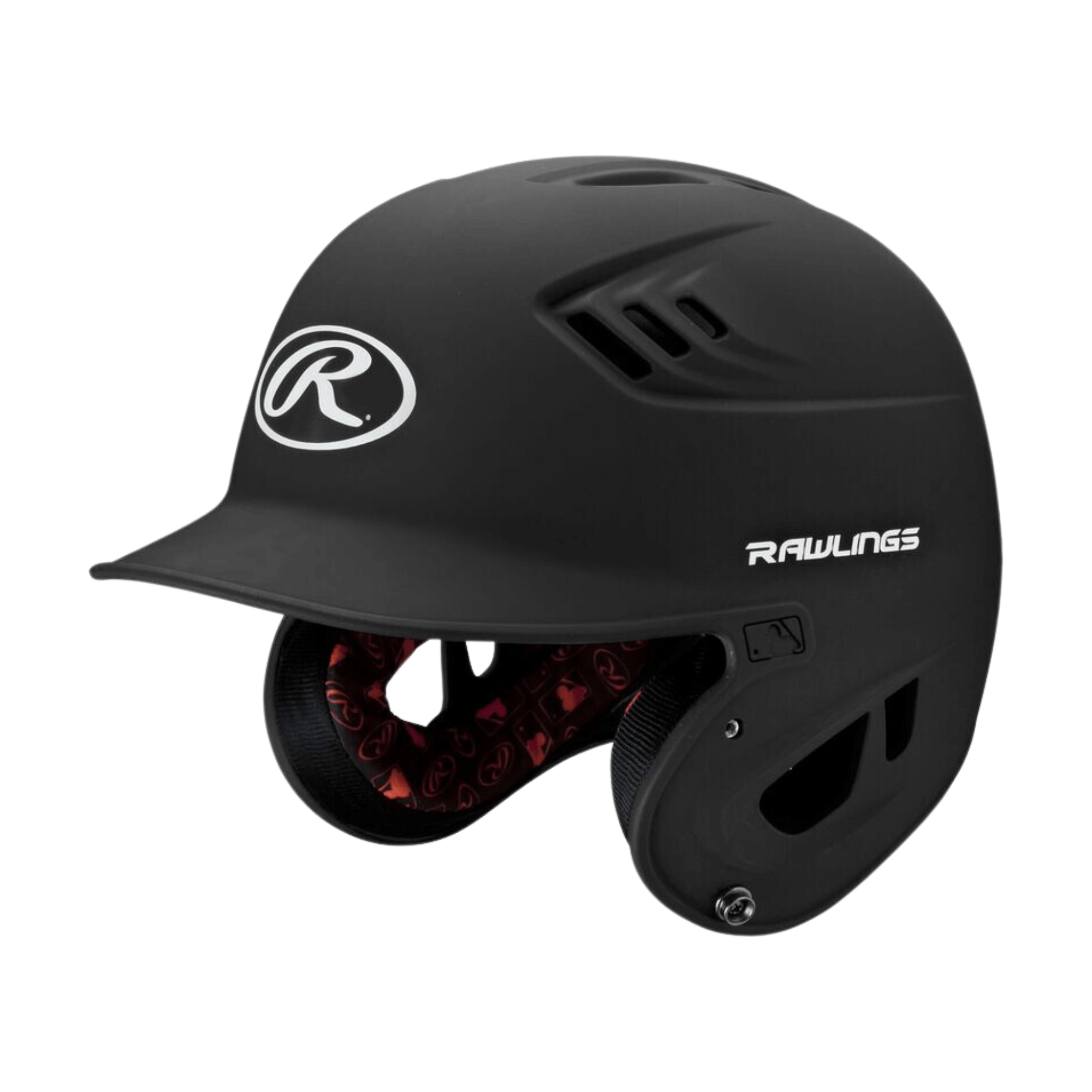 Rawlings VELO R6 JR Helmet in Matte Black with 16 vents for airflow