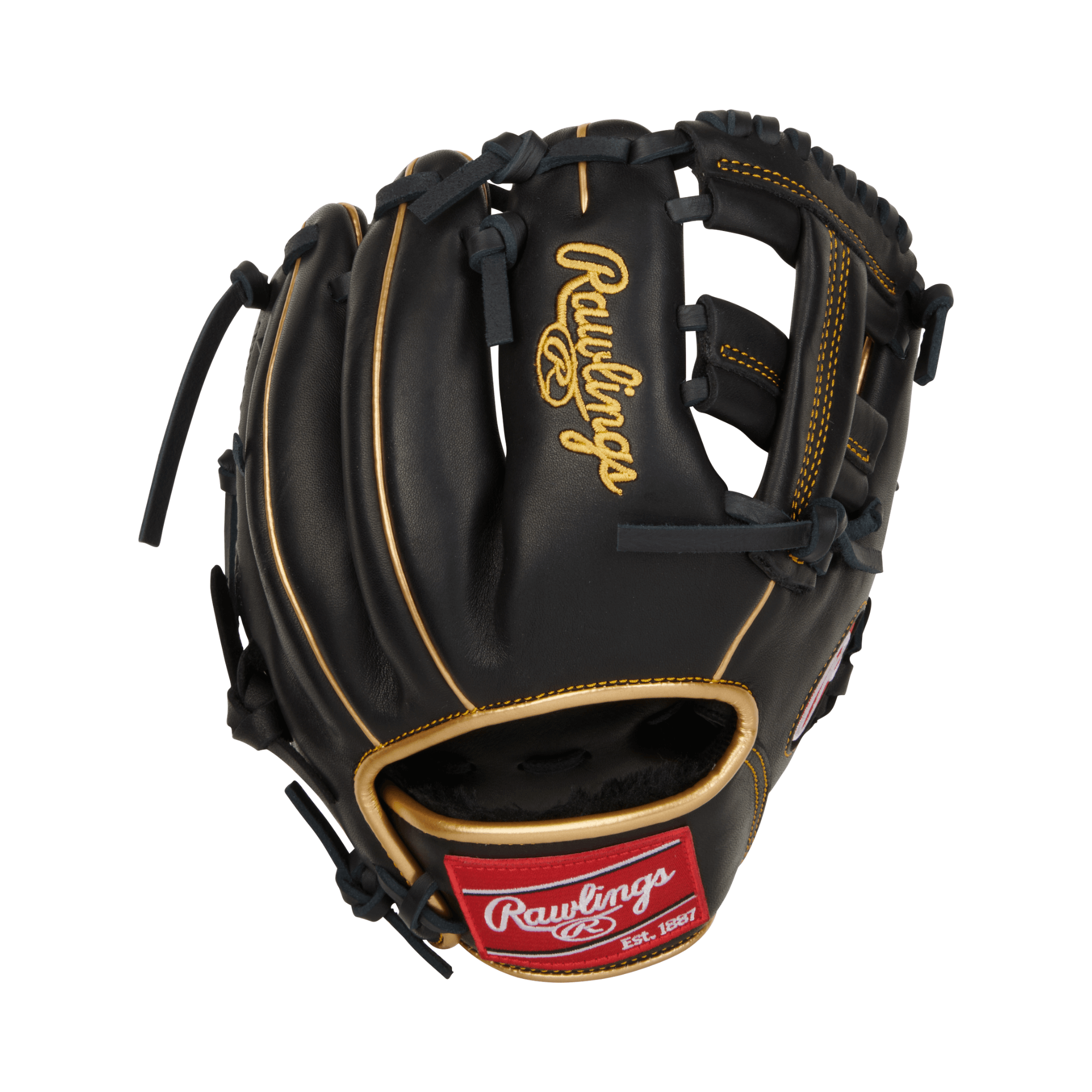 Rawlings R9 9.5 Training Glove Gamer RHT Full leather shell, single post web, padded thumb sleeve, and reinforced palm pad