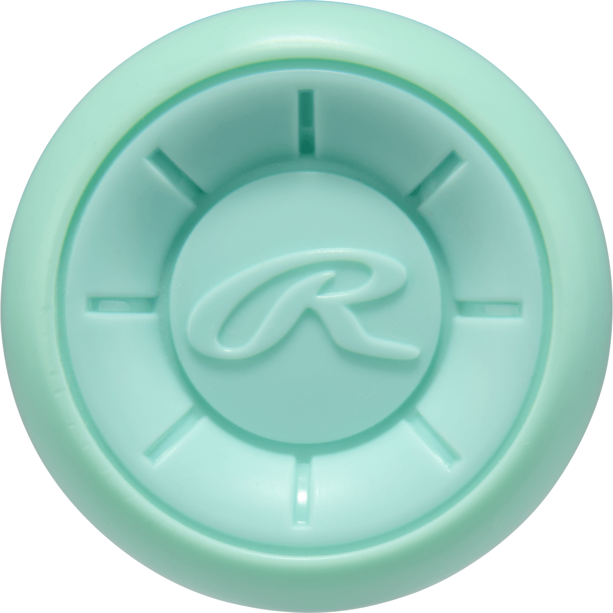 Aerodynamic end cap of 2026 Rawlings Icon BBCOR bat for added balance and controlled swing weight