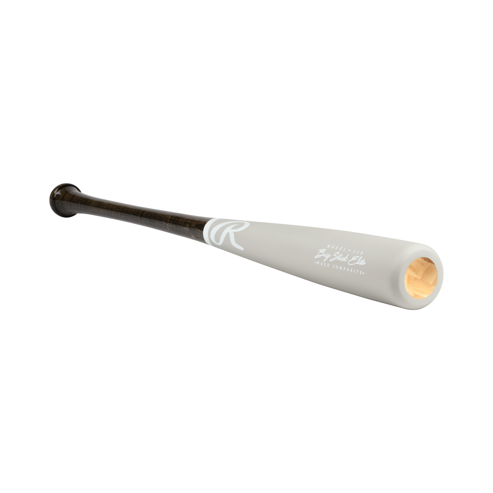 Rawlings Big Stick Elite 110 Maple-Bamboo Composite Wood Bat showcasing its sleek design and craftsmanship.