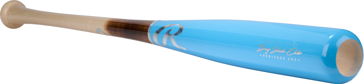 Rawlings Big Stick Elite R243 Maple Wood Bat with blue finish and pro-inspired design for enhanced performance.