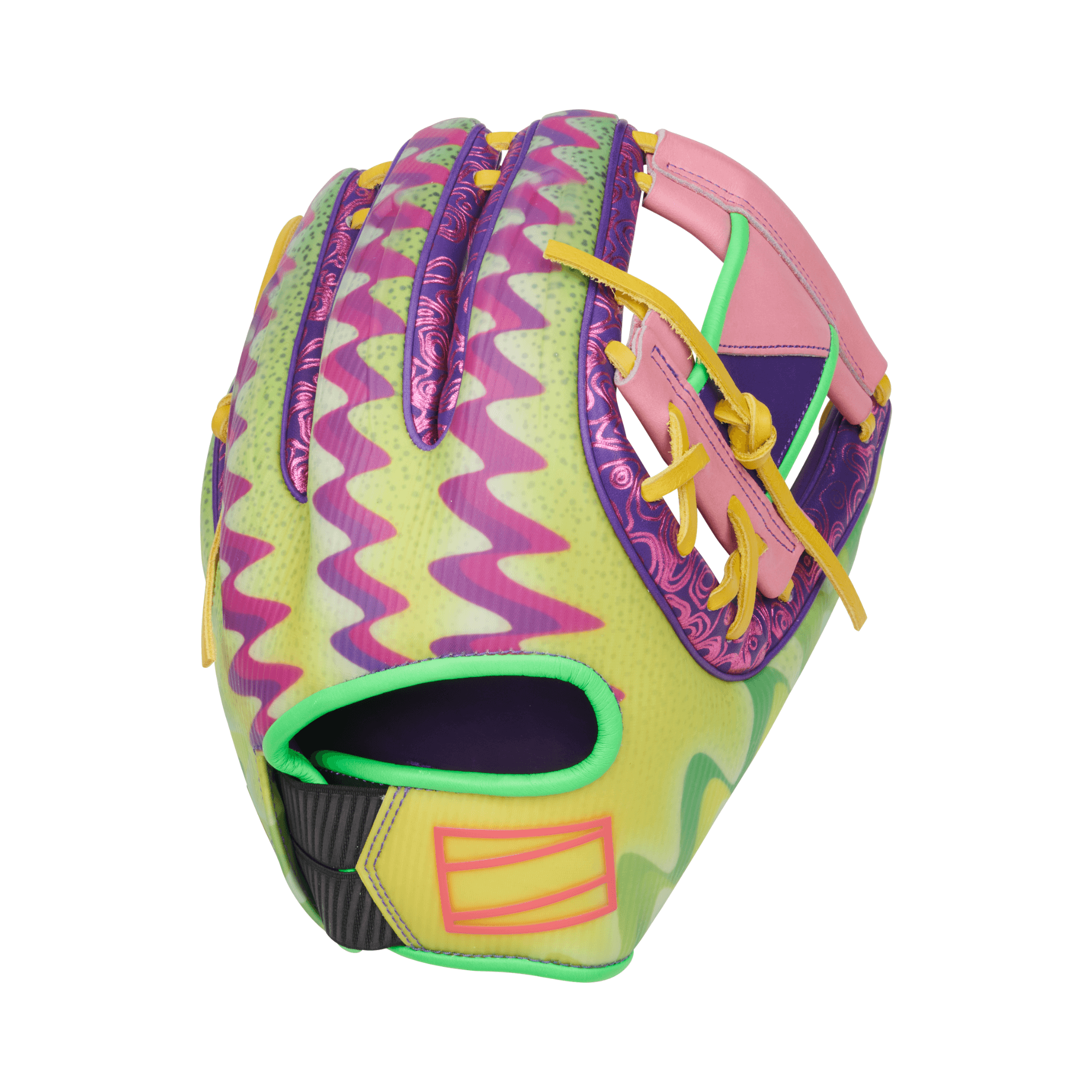 Back view of Rawlings REV1X Glove showcasing striking color mix.