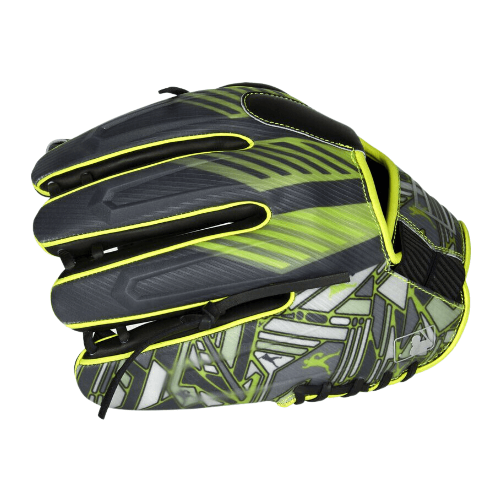 Rawlings REV1X 11.75-inch infield glove showcasing a modern design with high-quality materials and vibrant green accents.