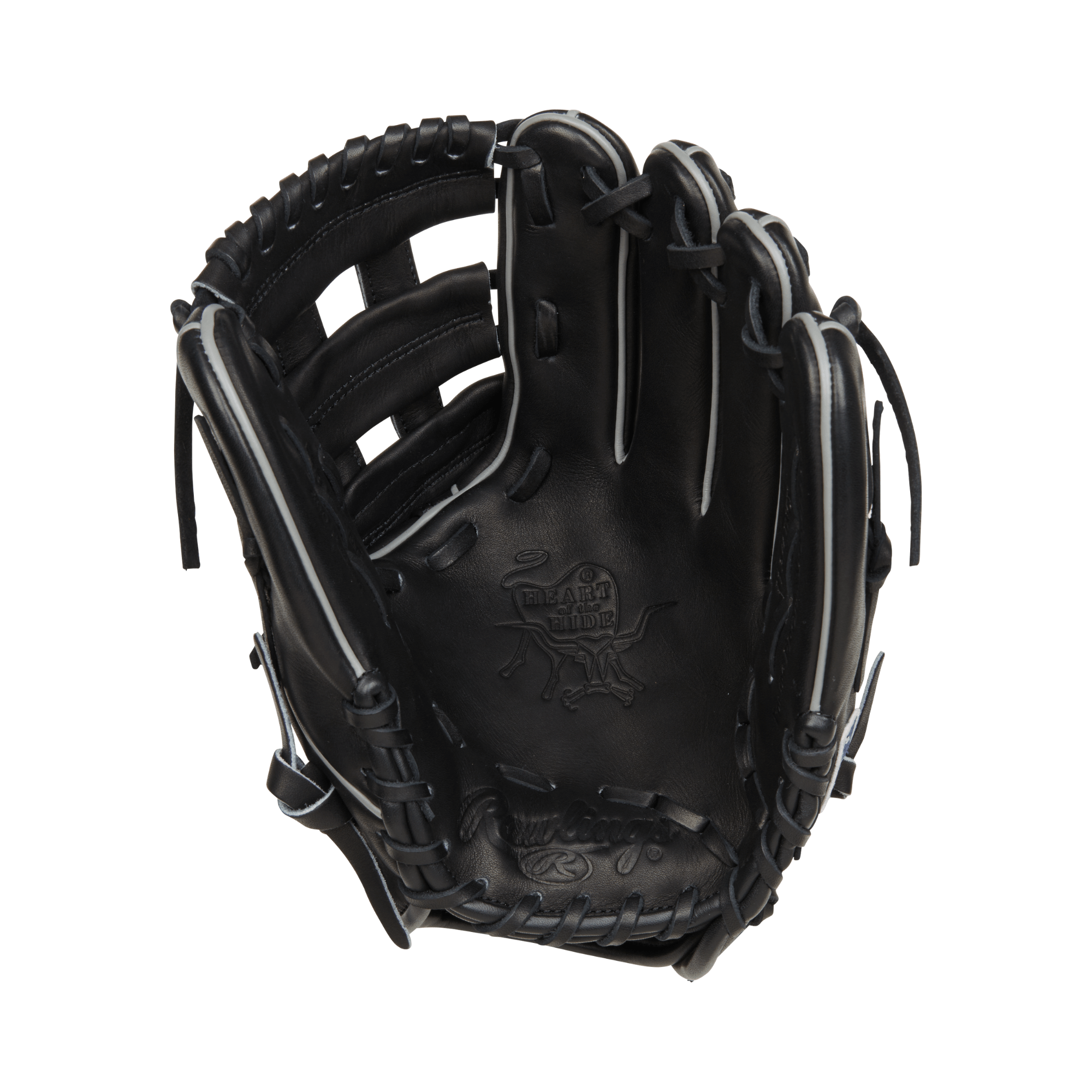 Rawlings Heart of the Hide traditional black baseball glove 11.75 inches, ideal for infield and outfield positions.