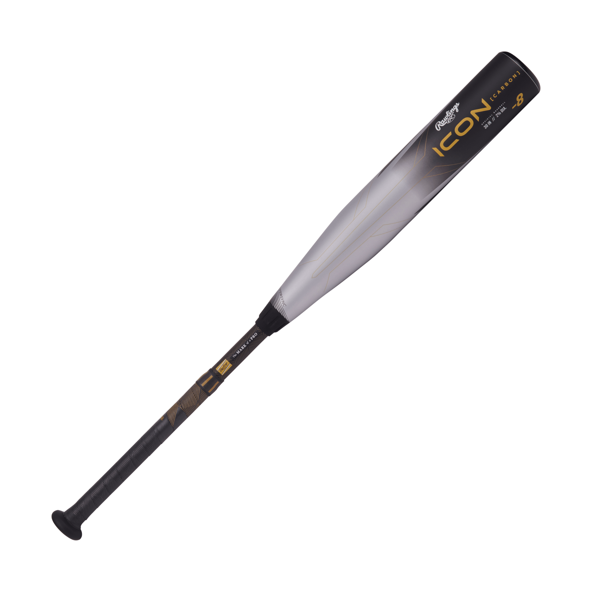 Rawlings Icon -8 USA youth baseball bat with 2 5/8" barrel and In/Tense carbon composite construction.