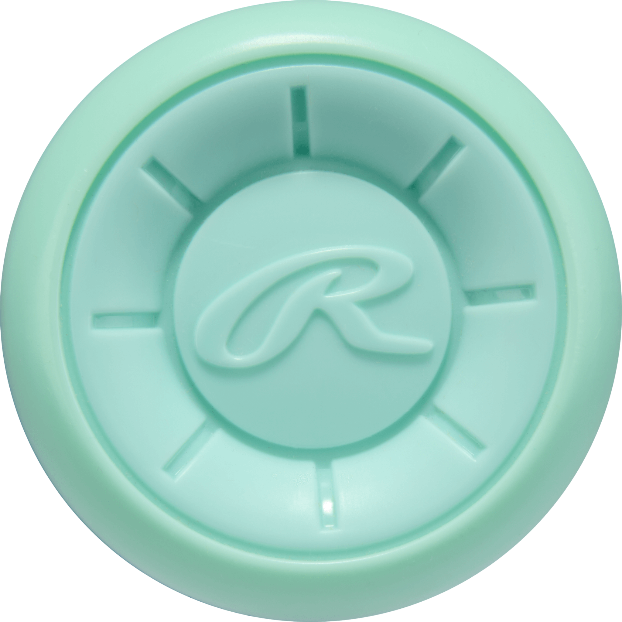 Aerodynamic end cap on Rawlings Icon -8 USA Bat designed for better balance, control, and bat speed