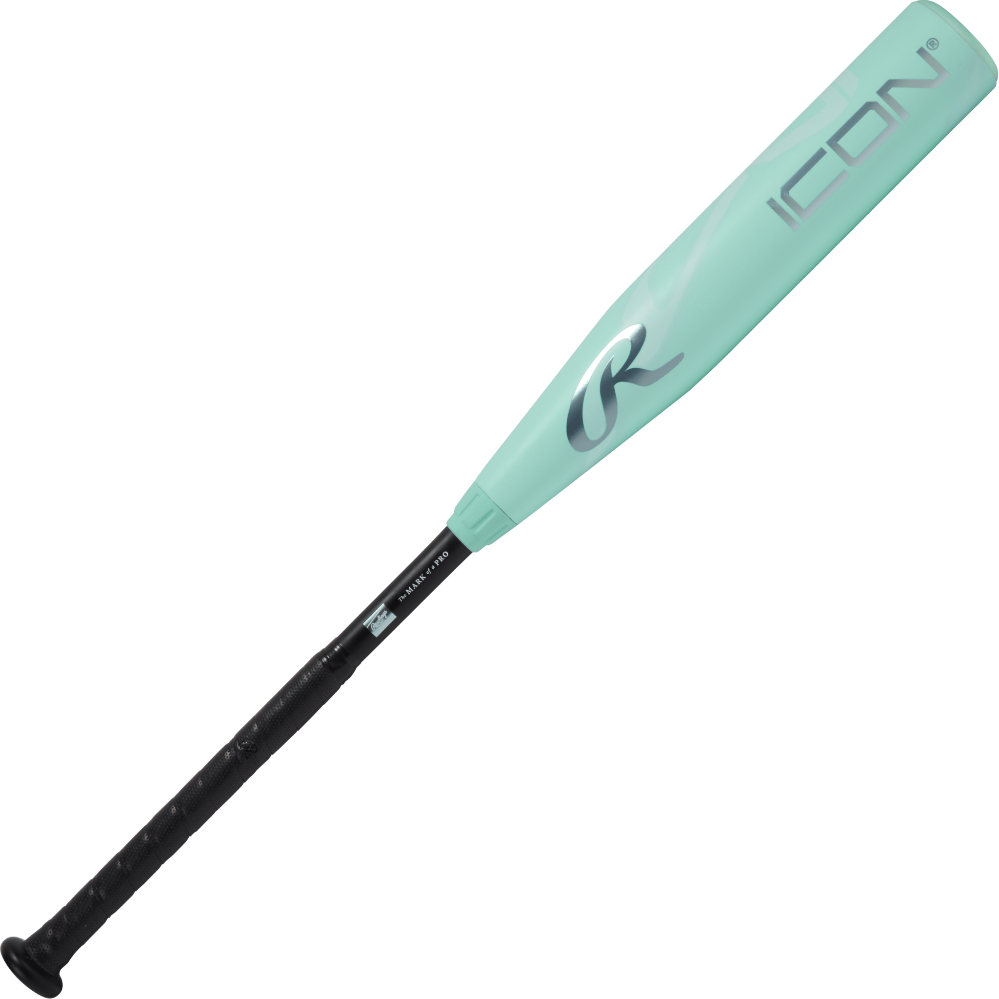 Front side of Rawlings Icon -10 USA Bat featuring RevGrip handle, USA stamp, and composite taper transition