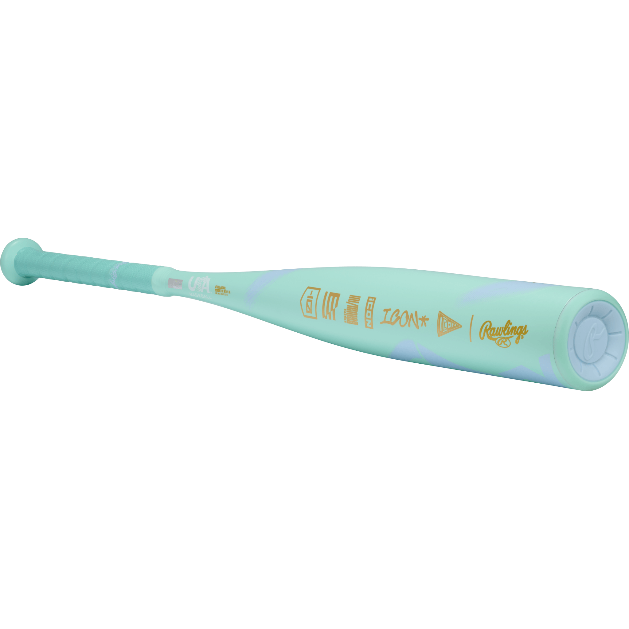 Back barrel image of Rawlings Icon The Chosen One -10 bat featuring powerful graphic design and composite shell