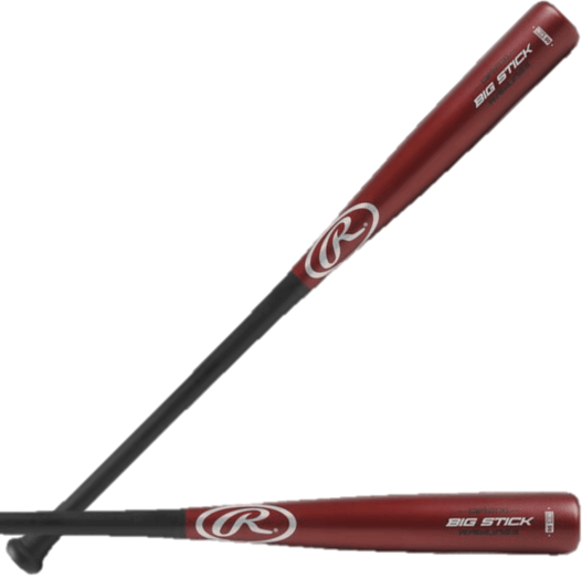 Rawlings R243 Big Stick wood bat, composite maple/bamboo, designed for maximum power and improved swing speed.