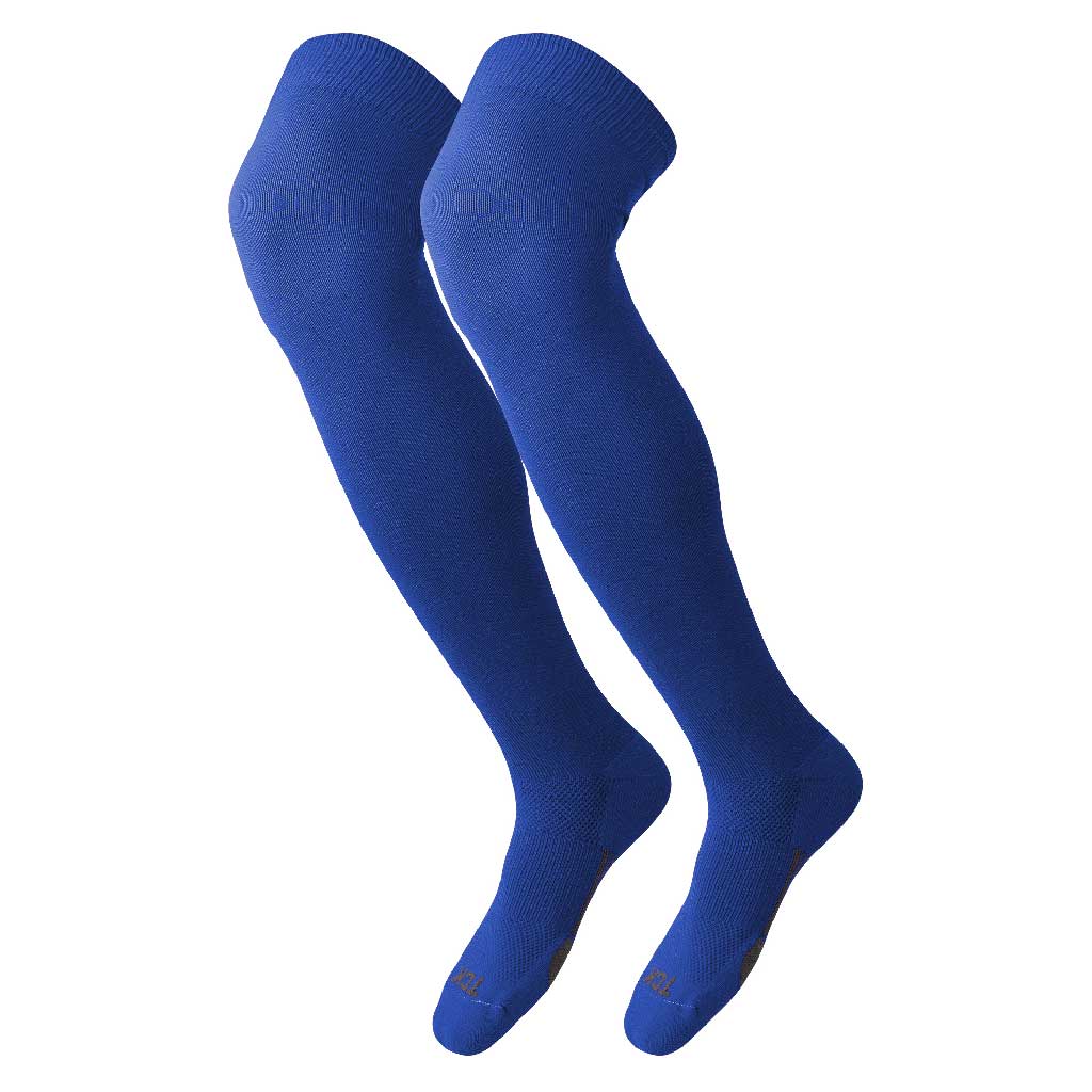 TCK Dugout Series OTK Baseball Socks in vibrant blue color, designed for moisture control and comfort during gameplay.