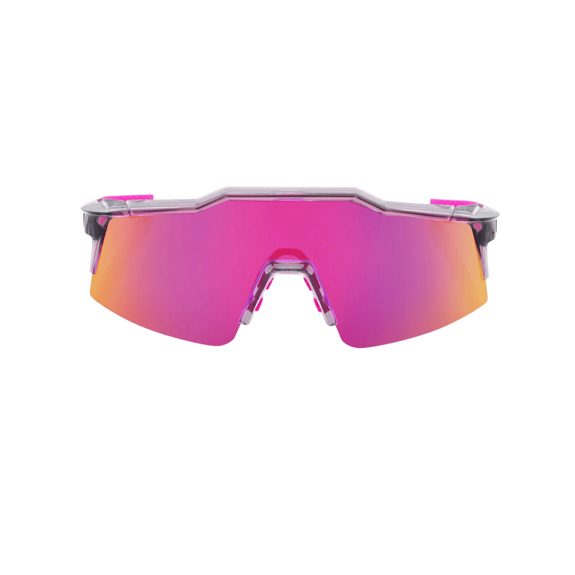 100% Speedcraft Polished Translucent Grey Purple Multilayer Mirror Lens sunglasses with high-impact polycarbonate.