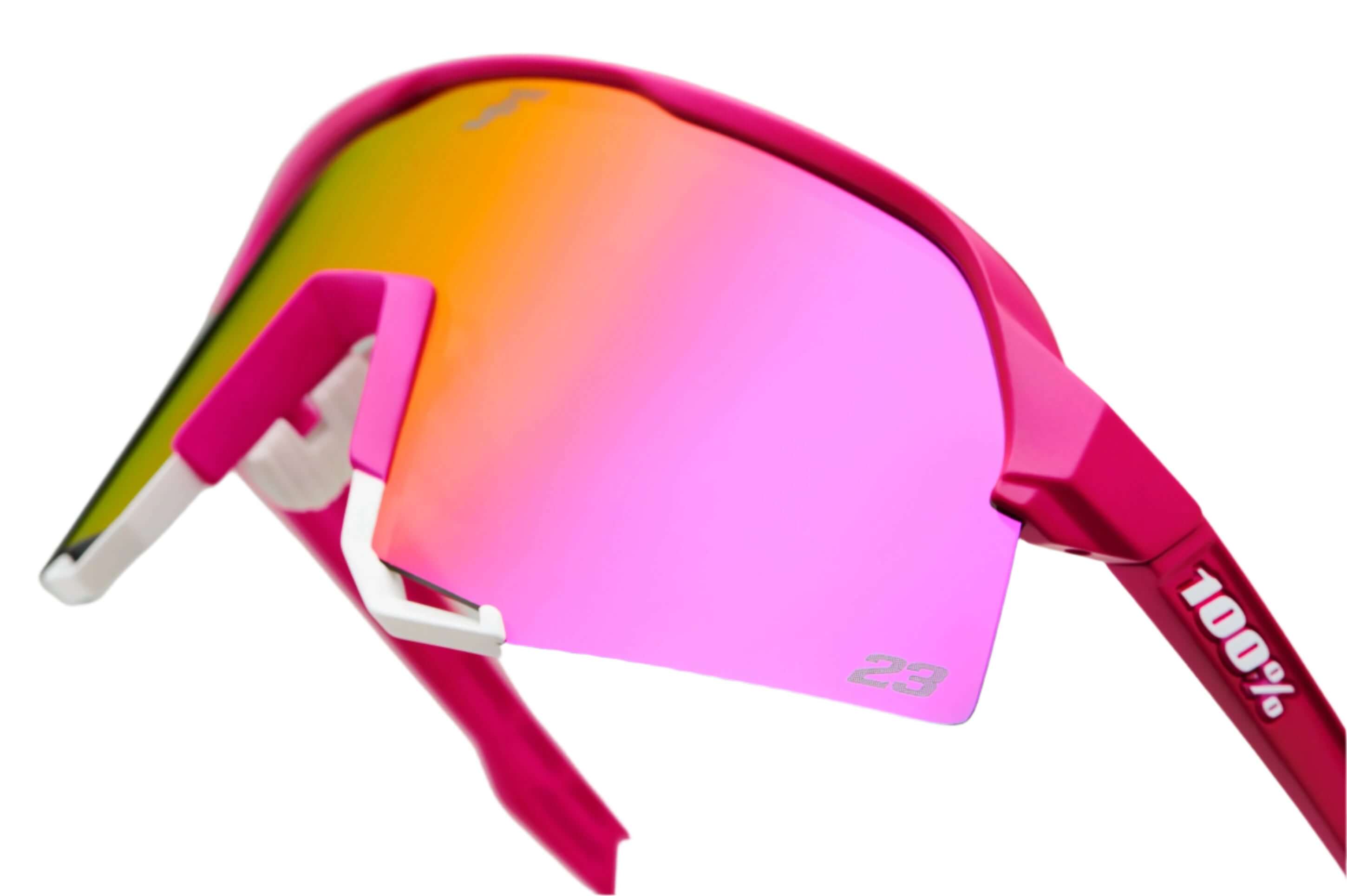 100% S3 LE Tatis 24 LE sunglasses in vibrant pink with HiPER mirror lenses for enhanced contrast and color.
