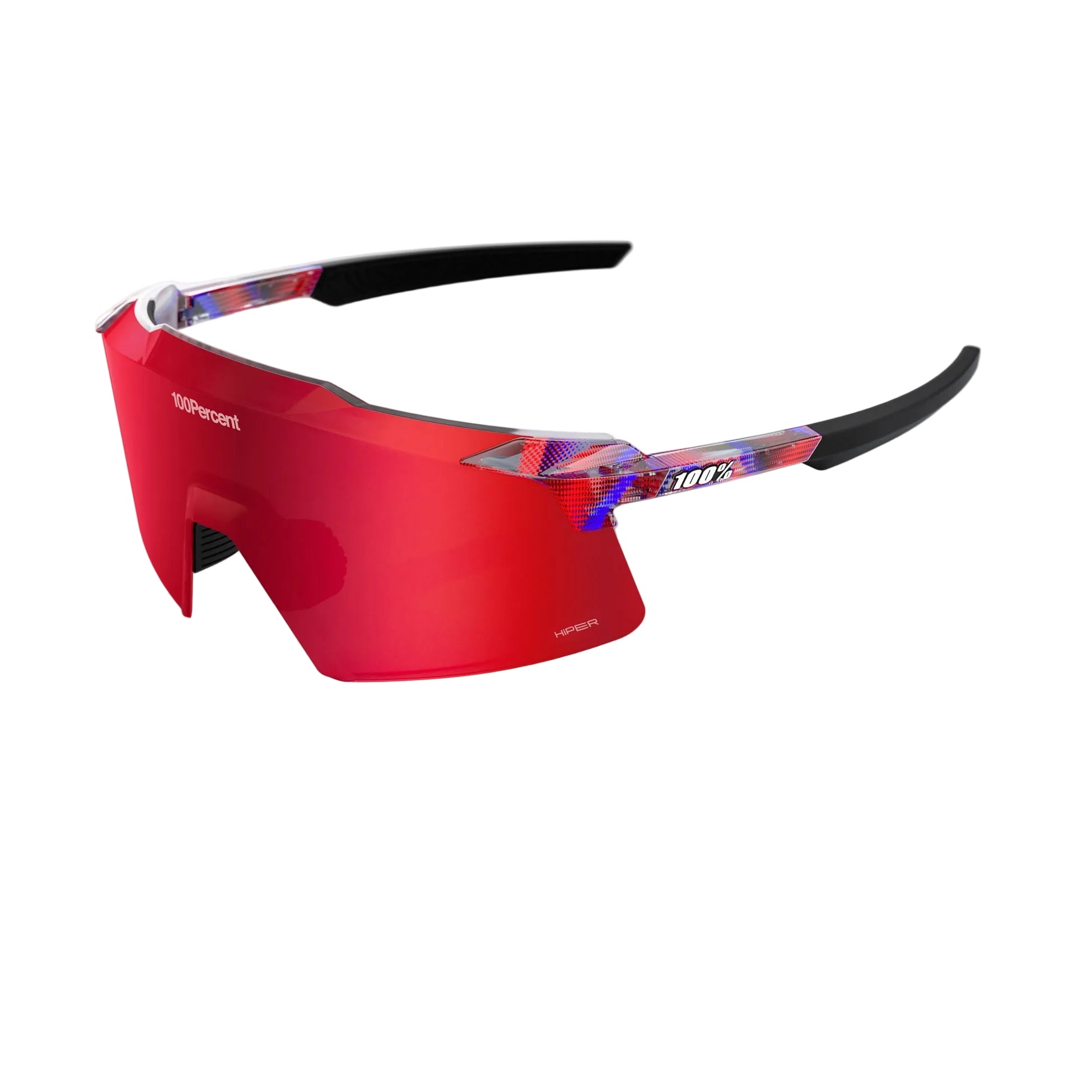 100% Aerocraft FDJ Gloss Translucent Red/Blue - HiPER Fire Red Mirror Lens