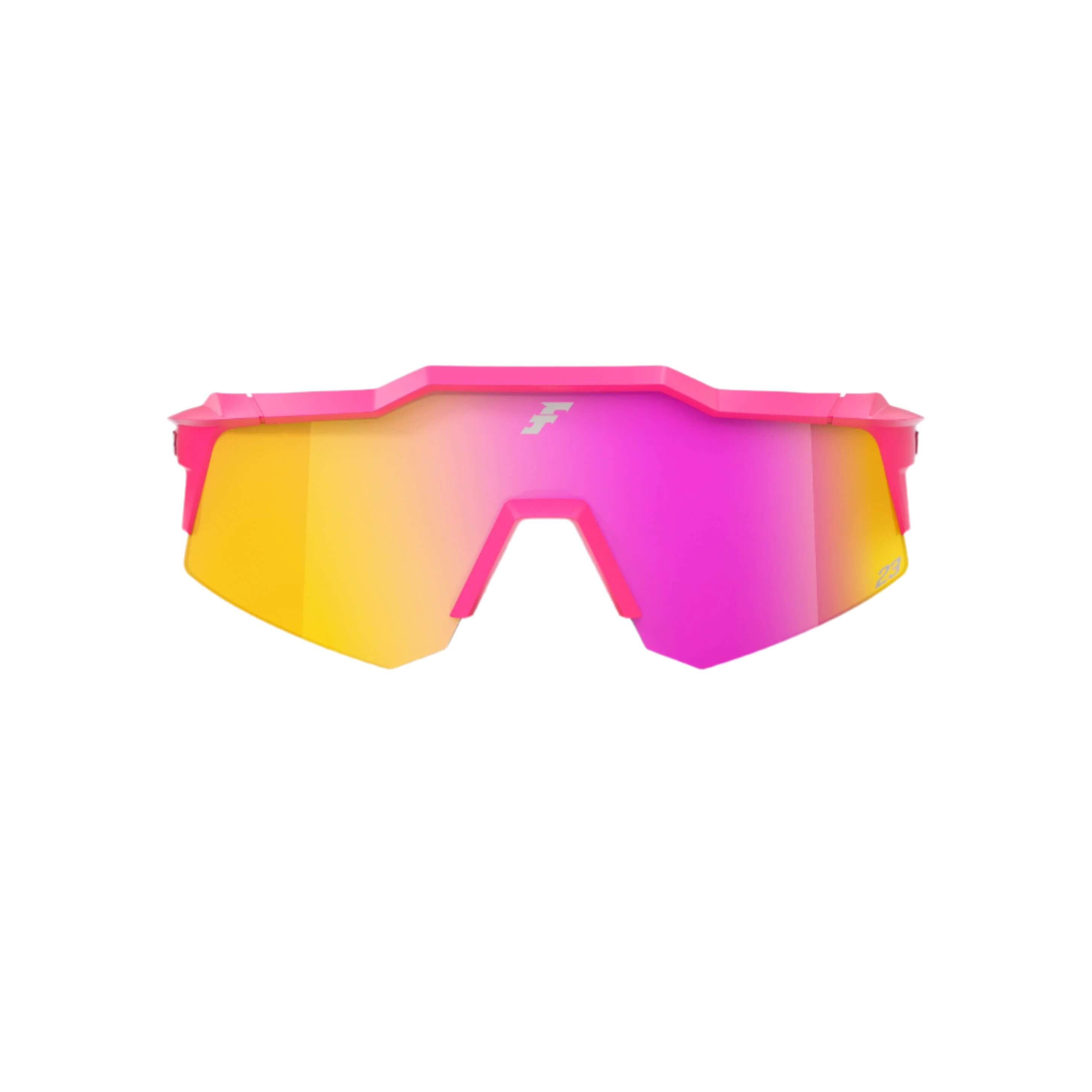 Front view highlighting 100% Speedcraft XS LE Tatis 24 LE HiPER Pink Mirror sunglasses"