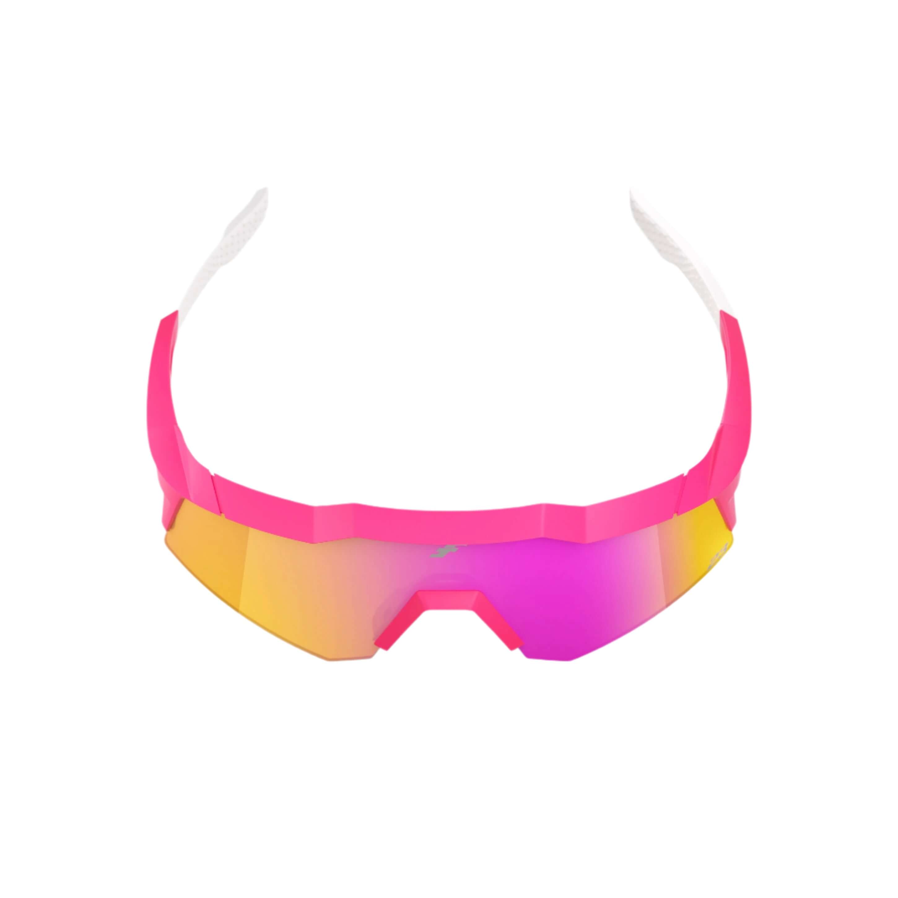 Top view highlighting 100% Speedcraft XS LE Tatis 24 LE HiPER Pink Mirror sunglasses