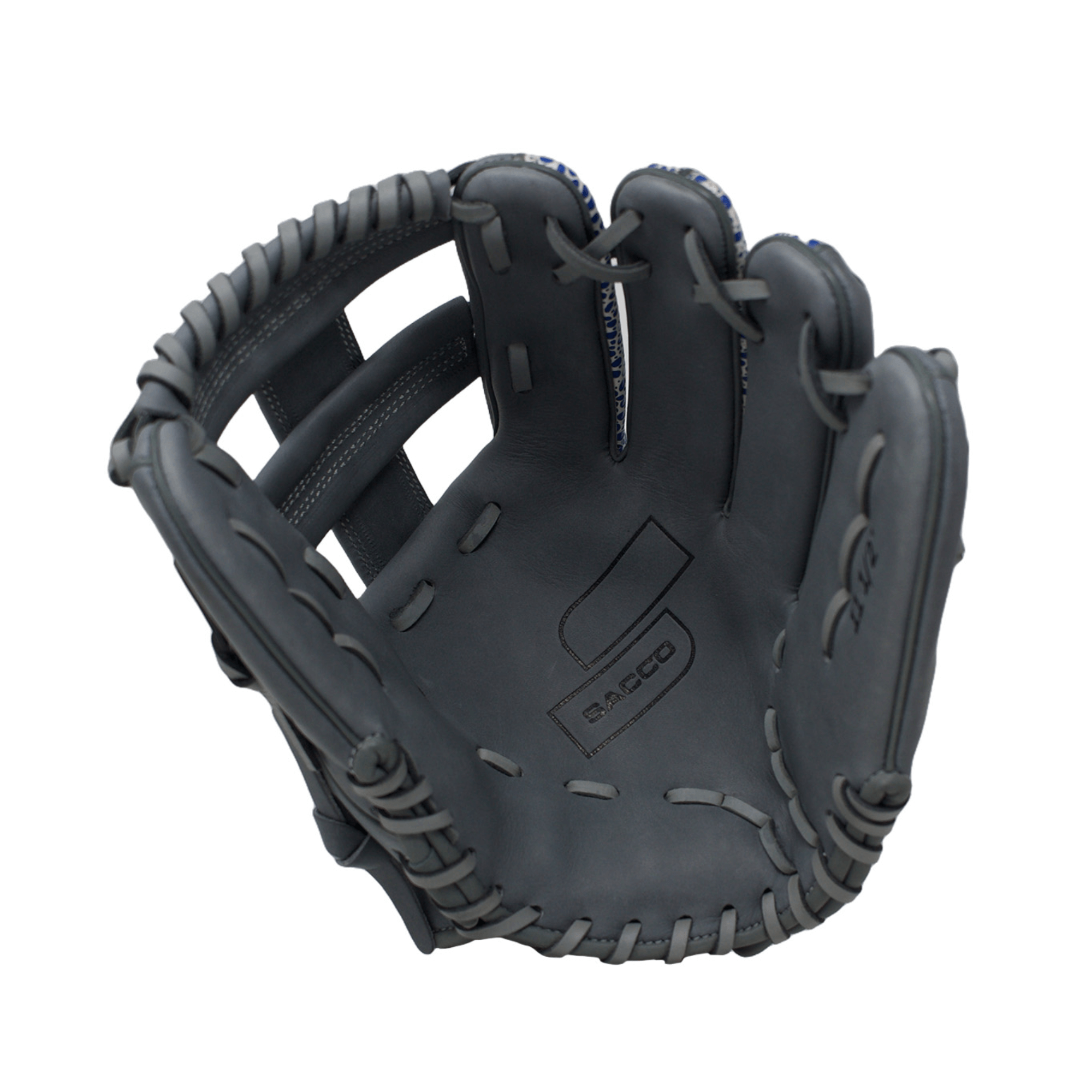 Sacco Ultra Premium Mod Single Post SE Gray Royal SpecK 11.5" RHT baseball glove with plush sheep skin for comfort.