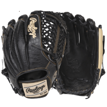 Rawlings Heart of the Hide R2G Series baseball glove, black leather design, 11.75 size, professional quality.