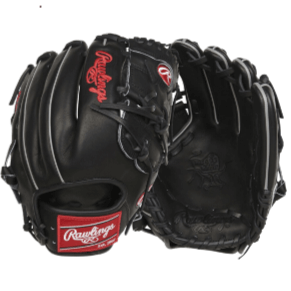 Rawlings Heart Of The Hide 12" black baseball glove, featuring a classic design and 2-piece solid web for versatile play.