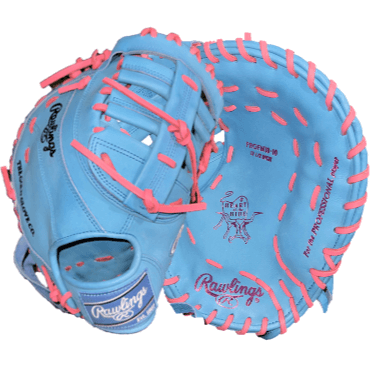 Rawlings Heart of the Hide Custom First Base 12.5 glove in cotton candy colors, showcasing soft leather and fine craftsmanship.