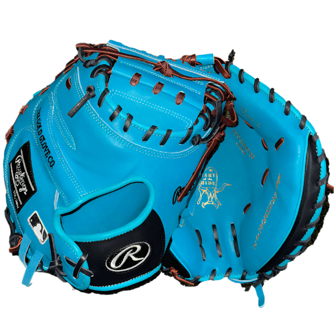 Rawlings Heart of the Hide Custom Catcher 34" Mint Chocolate Chip glove, featuring vibrant mint color and durable leather.
