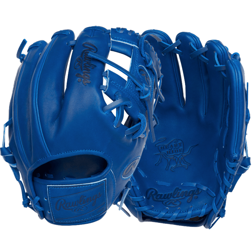 Rawlings Pro Label Element Series 2.0 111.5" infield glove in royal blue with leather design.