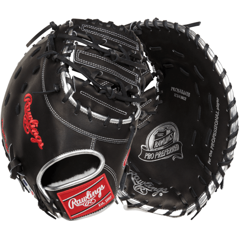 Rawlings Pro Preferred Series First Base Mitt 12.75" LHT, crafted from premium kip leather for superior performance.