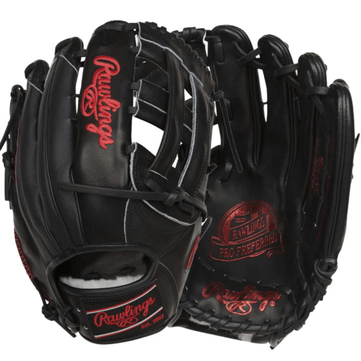 Rawlings Pro Preferred Series 12.75 inch baseball glove RHT, crafted from premium full-grain kip leather for pro-level performance.