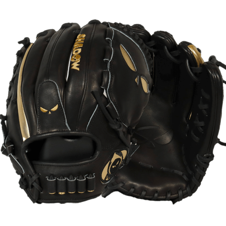 Shadow 13 Slinger 12" RHT glove with closed web, brass inlays, and Japanese Kip Leather for pitchers.