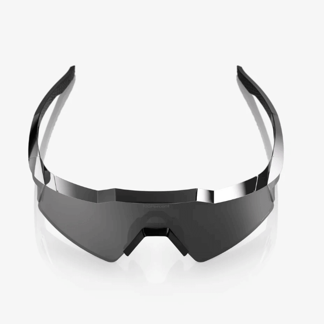 100% Speedcraft SL Soto 1 sunglasses in polished black chrome with HiPER mercury mirror lens for style and performance.