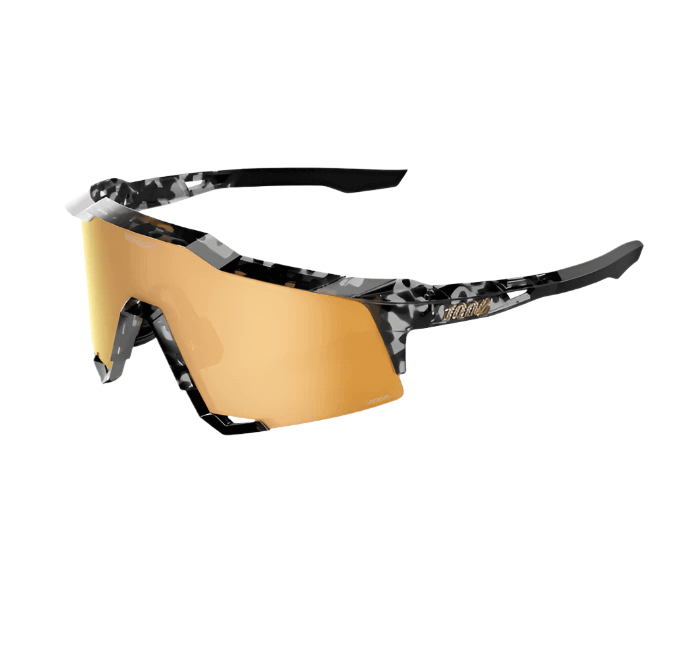 100% Speedcraft Money Mike 3 sunglasses in polished black tortoise with HiPER 24K gold mirror lens