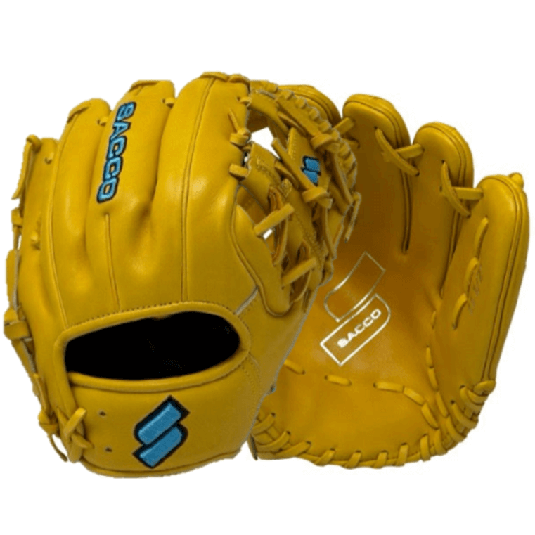 Sacco Ultra Premium Steer Hide I-Web Glove 11.5 Inch - Medallion and Sacco Blue - Back and Palm View
