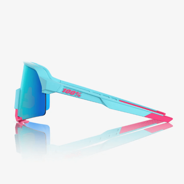 100% Speedcraft S3 LE Tatis 4 sunglasses in blue and pink with blue topaz mirror lens for sports performance.