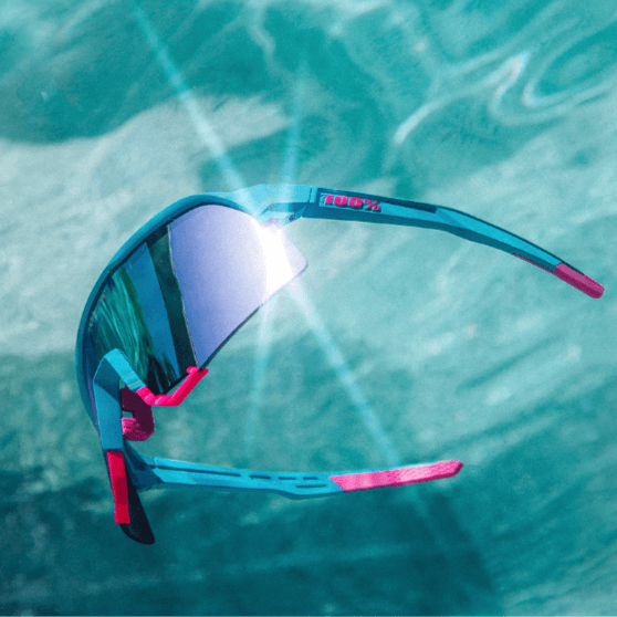 100% Speedcraft S3 LE Tatis 4 Soft Tact Blue sunglasses with blue topaz mirror lens, showcasing advanced sports performance design.