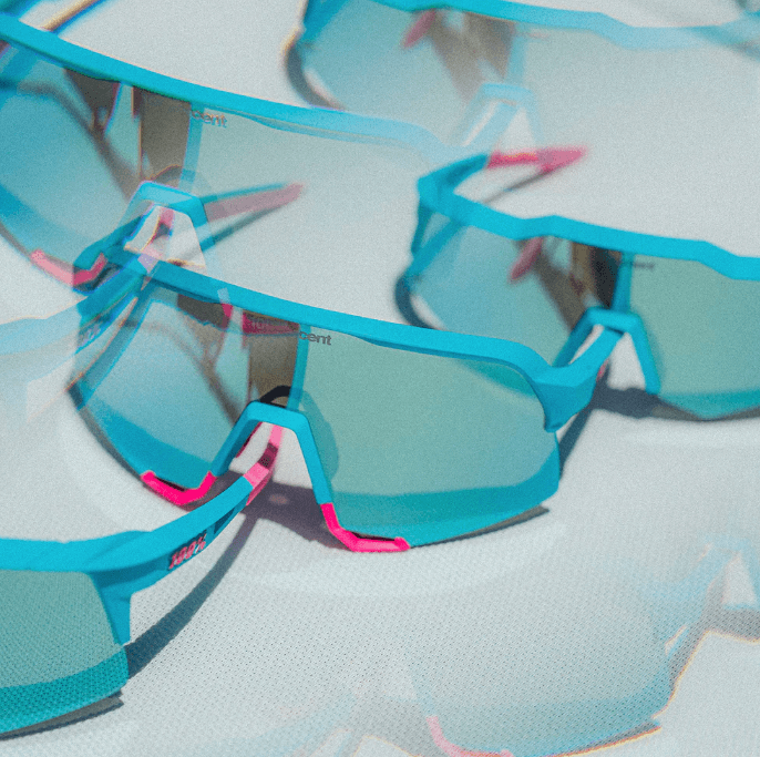 100% Speedcraft S3 LE Tatis 4 Soft Tact Blue sunglasses with blue topaz mirror lens, featuring modern sporty design.