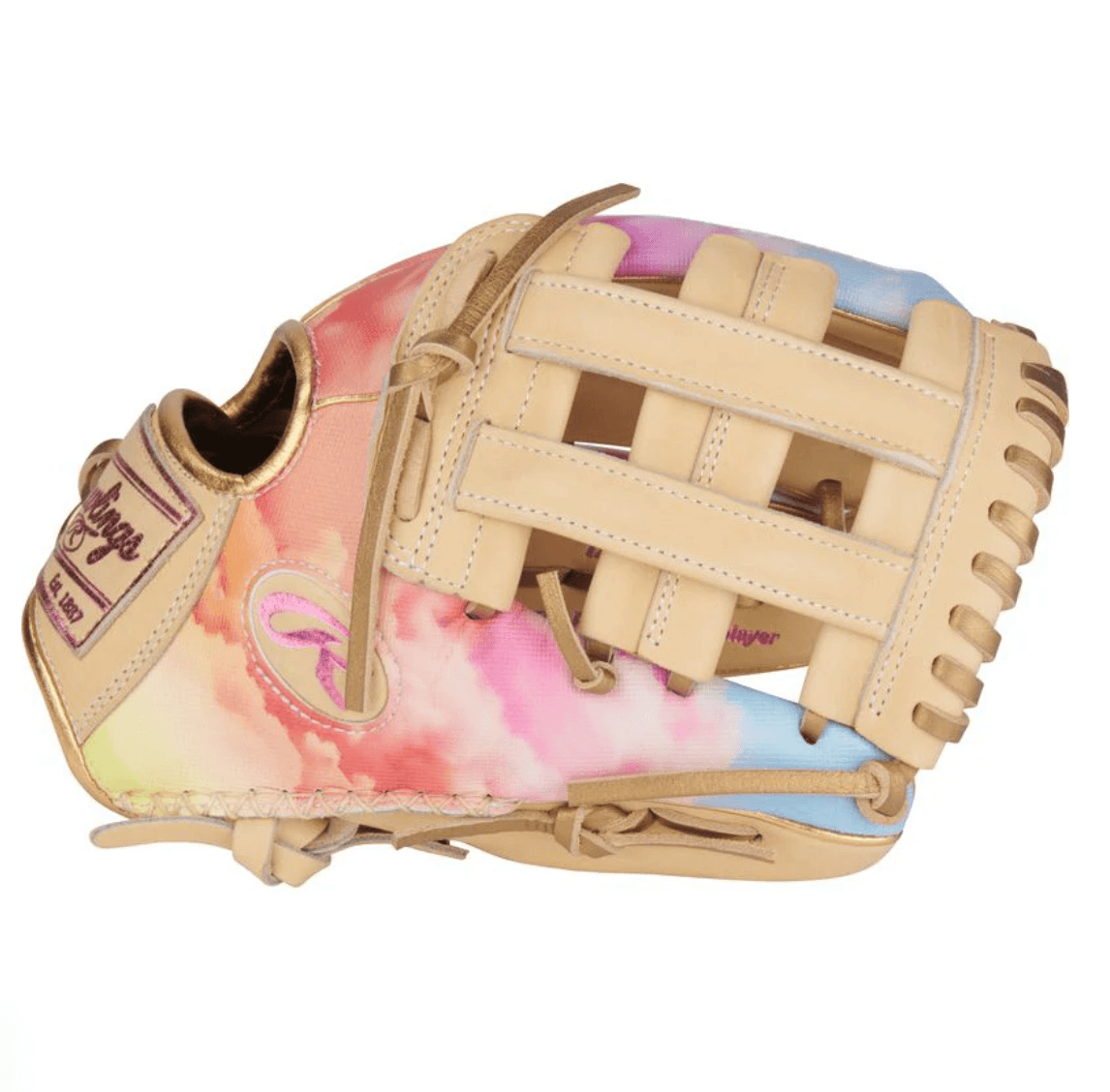 Rawlings Sierra Romero 12-inch infield glove with colorful design and Pro H™ Web for optimal performance.