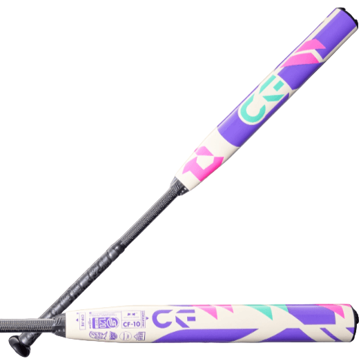 2026 DeMarini CF FP FE (-10) Fastpitch Softball Bat with vibrant design and Paraflex™ Plus Composite Barrel.