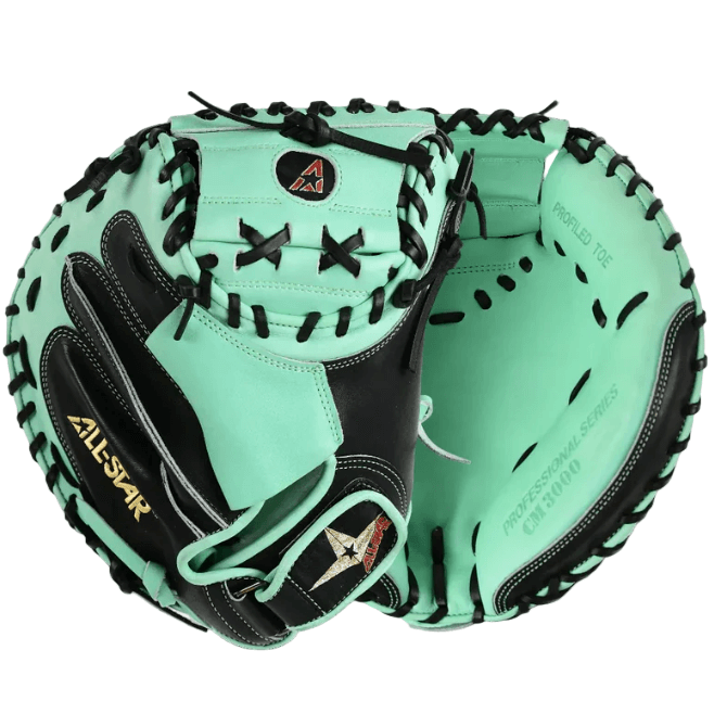 All-Star Pro-Elite™ Professional Catching Mitt 34" Black & Mint